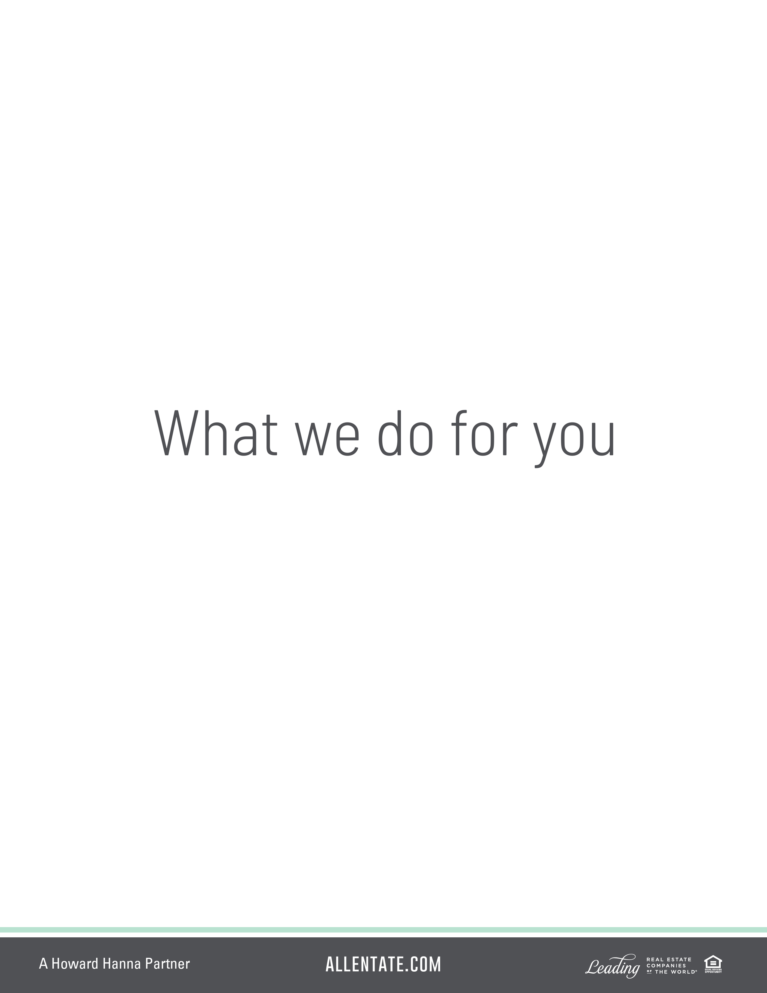 What we do for you